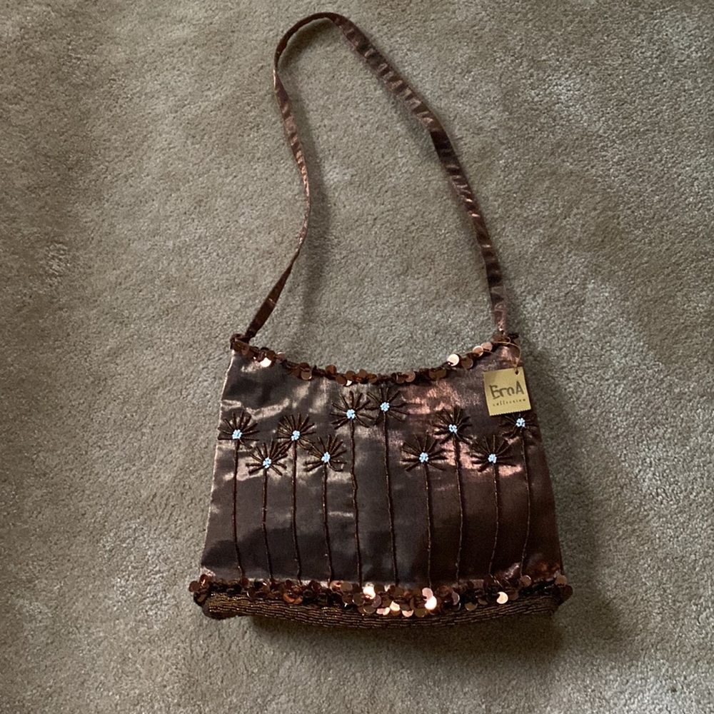 Brown jeweled shoulder bag - Picture 2 of 7